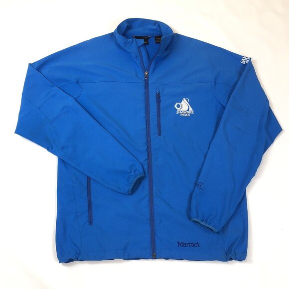 Shawnee Peak Ski Resort Mens Marmot Tempp M3 Softshell Blue Jacket Size XL - Picture 14 of 14